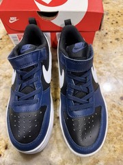 Nike Court Borough Low Midnight Navy/White/Black Size 1Y NEW NEVER TRIED ON!!