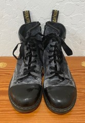 Youth Size 4 M Dr Martens POOCH J Ankle Boot Gray Velour Lace-Up+Zip AW004 SK08R