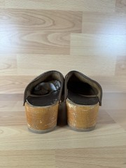 Sven Clogs Brown Leather Clogs Girls EU 34 Plain Toe Strap
