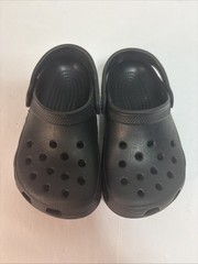Crocs Classic Clogs Kids Size 6/7 Childrens Black Slip On Rubber Sandals