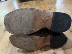 Old West Square Toe Tan Brown Leather Gator Western Cowboy Boots Boys Youth 4.5