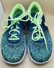 Nike Flex Contact Size 7Y Bright Green And Blue. Clean, Good Condition