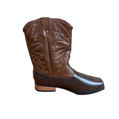 Smart Fit Kids Brown Square Toe Western Cowboy Boots Size 6 NWT