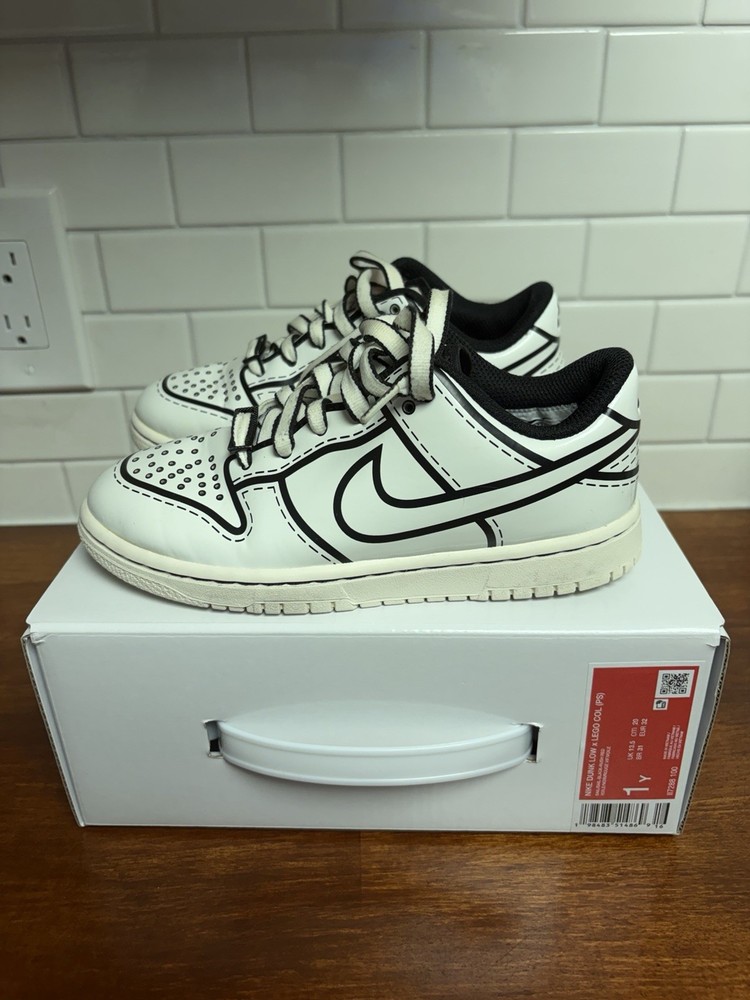 Nike Dunk Low Lego Collab Kids Size 1Y
