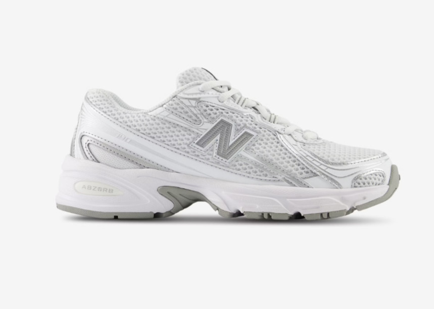 New Balance 740 White Silver GR740WN GS SZ 4Y-7Y Boys Womens Girls