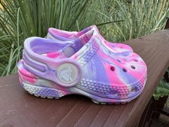 Crocs C4 Pink/ Purple/multicolor Marbled Classic Clogs Shoes Colorful Fun