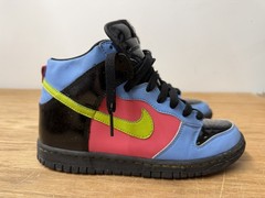 RARE 2007 Nike Dunk High 308319-033 Sz 4.5 Black/Bright Cactus-Flamingo Pink