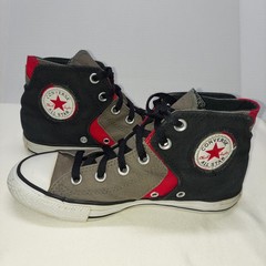 Chuck Taylor Converse All Star Size 4 Black Red Gray White High Tops Lace-Up