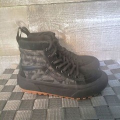 Vans Kids Black Gray Camouflage High-Top Sneakers Skate 10.5 Children