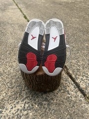 Jordan 4 Retro Red Cement Kids Sneaker size 10C White Red Black Gray