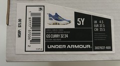 Under Armour GS CURRY 3Z 24 Boys Size 5Y Blue And White Basketball Sneakers New