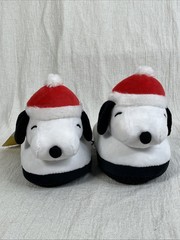 Peanuts SNOOPY Christmas 3D Scuff Plush Sleep Time Slippers Sz 13/1 little kid