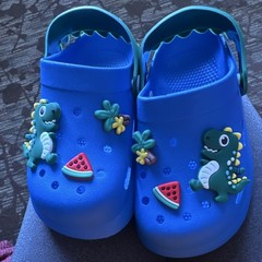Wuchuan Blue Clog Sandals Dinosaur Watermelon Palm Tree Kids 29-30 202621