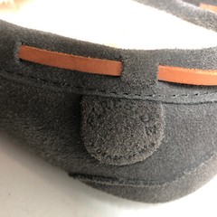 Fireside By Deerforms Grey Moccasin Size 5Y Fur lined Warm Winter Slippers Cozy