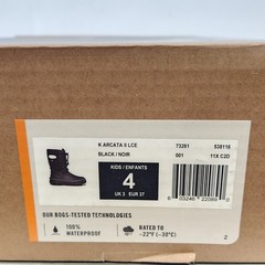 Size 4 Big Kids – BOGS Arcata II Lace WATERPROOF – Black