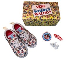 Where’s Waldo X Vans Collab Postage Stamp Kids Size 9.0T Shoes