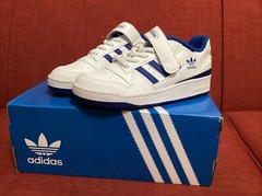 Adidas Forum Kids Size 1- Low White Royal Blue