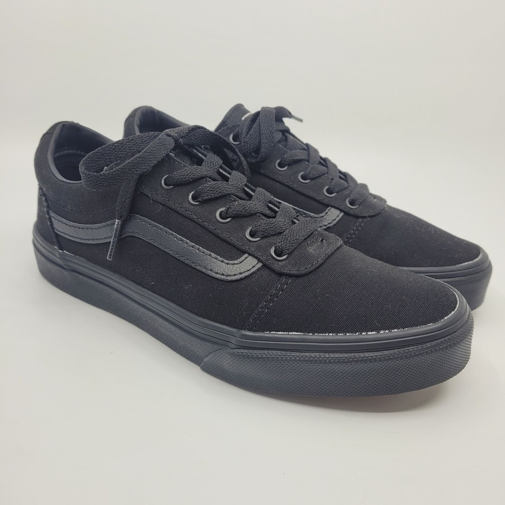 Vans Old Skool Ward Triple Black Canvas Size YOUTH 5 Skateboard Sneakers