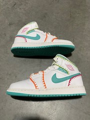 NEW Jordan 1 Mid SE Multi Knit Easter Bracelet Retro RARE DM6218-100 Size 6