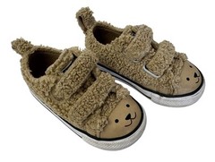 CONVERSE Chuck Taylor All Star Easy On Teddy Bear Fuzzy Strap Shoes Toddler Sz 5