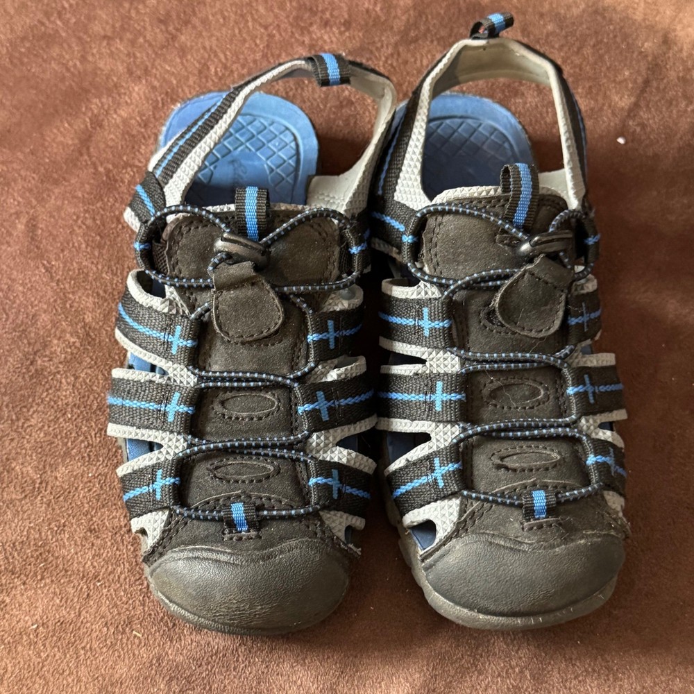 Eddie Bauer Ethan Kids Black Blue Closed Toe Hiking Sandals Water Shoes Size 13