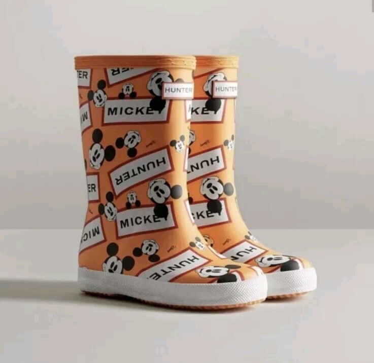 Hunter x Mickey Mouse Rain boots Wellies For Kids Size 13 Boys 1 Girls