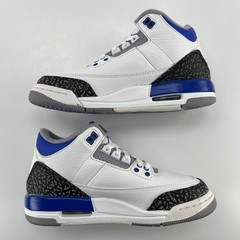 Jordan 3 Retro GS Racer Blue White Black Cement 398614-145 Kids Size 3.5Y