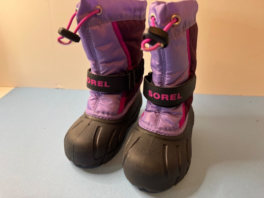 Sorel Flurry Winter Snow Boot Childrens 9 Purple Insulated Liner