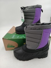 Itasca Snow Drift Boots Kids Size 4 Purple Bungee Cinch Winter Snow Mid Calf