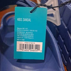 West Loop Kids Double buckle Slip on Sandal Blue Large (4/5)