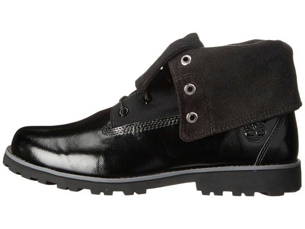 New Timberland Youth Authentic Velvet Fabric Fold-Down Boots (A154R) Black