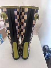 Hunter x Mackenzie Tall Rubber Rain Boots Checkeboard Child’s Tall Size 6