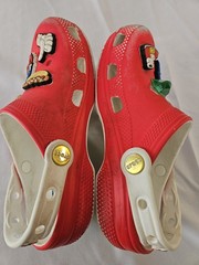Crocs Kids Sonic The Hedgehog Clogs Red Shoes Junior Size J1 With Custom Jiblets