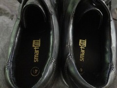 BOYS CHILD SIZE 4 1/2 DRESS SHOES SQUARE TOE LACE SMARTFIT BLACK