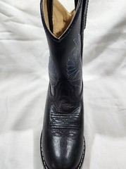 Masterson Boot Co Cowboy RB2001C Black w/White & Blue Stitching Kid’s Sz 12M