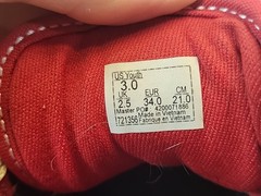 Red Vans With Checked Sole Youth Size 3 EU Size 34