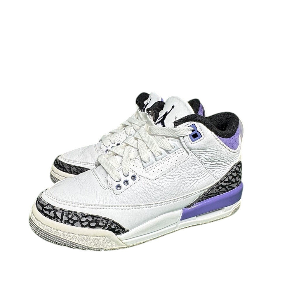 Jordan 3 Retro Dark Iris White Purple Kids Size 3.5Y DM0967-105