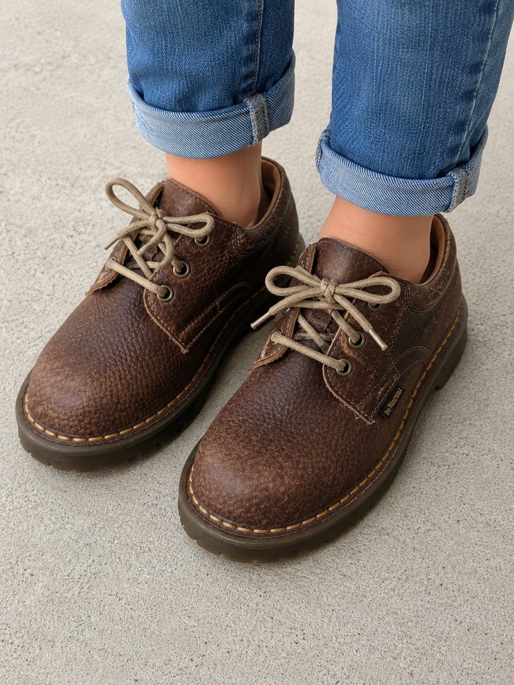 Dr. Martens 8167 Original Brown Leather Oxford Shoes England UK Sz 2 Youth