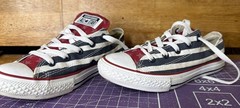 Converses All-Star Red White Blue Star Spain Ruled Tennis Shoes Youth 2.5 Euc