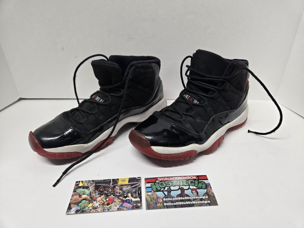 Air Jordan 11 Retro Bred 2012 Black Varsity Red White Sz-6.5y 378038-010