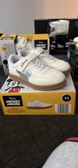 Disney Mickey Mouse Lace-Up Low Top Sneakers, White/Brown, US Kids 11