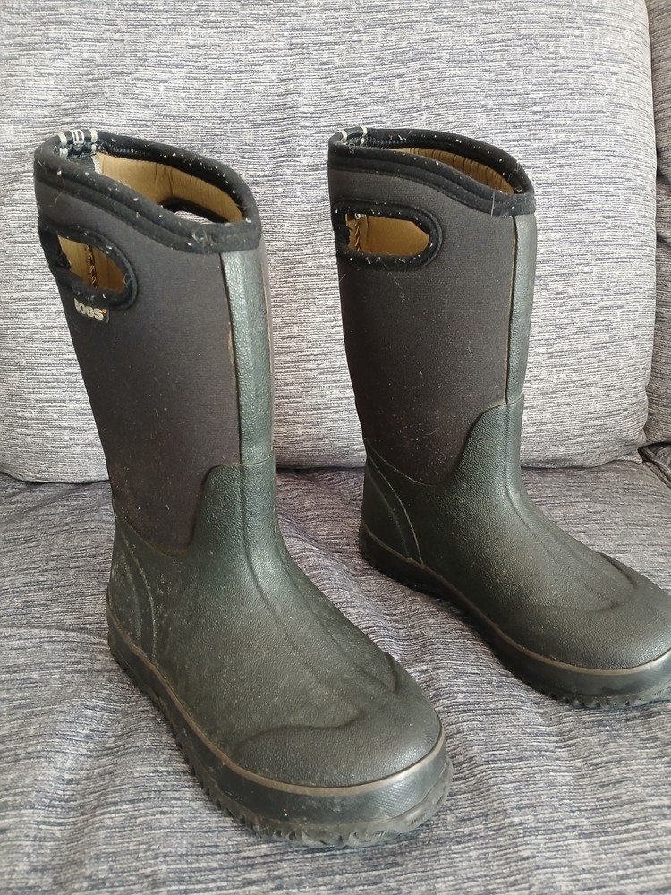 Bogs – Kids Classic High Handle Insulated Black Boots Unisex Kids Size 2