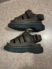 Faded Glory Action Flex Brown Sandals toddler Sz 2 Hook And Loop Strap Shoes