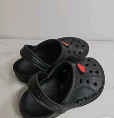 Crocs Iconic Comfort Black Jibbitz Charm Sandal Unisex Junior 1