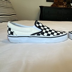Vans Classic Slip-On Checkerboard Canvas Slip-On Low Top Kids US 6.5