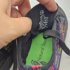 Natural Steps Toddler 7.5 Comic Graffiti Print Skate Sneakers Black Neon Shoes