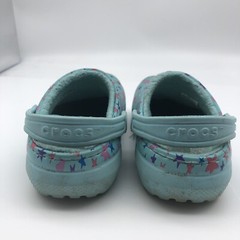 Crocs child sz 11 star classic clogs blue lined slip on
