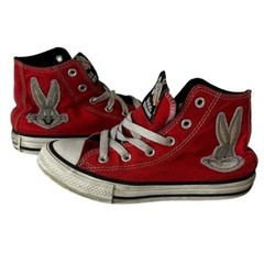 Converse x Looney Tunes Bugs Bunny Collaboration Red High Tops Kids Size 13