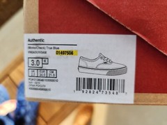 VANS AUTHENTIC MONO CHECK TRUE BLUE NIB!! KIDS 3