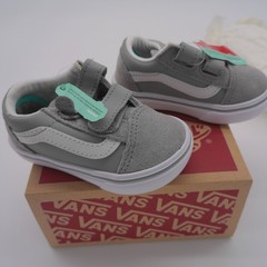 Vans ComfyCush Old Skool Size 5 Toddler Gray White New With Tags